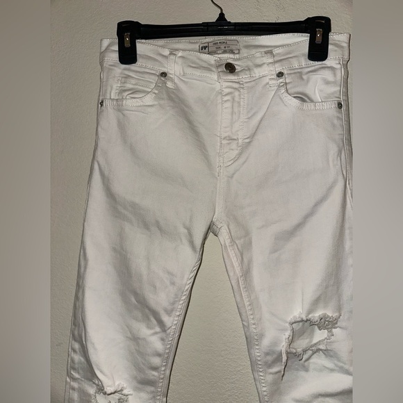 Free People women’s white distressed skinny jeans 27 denim contemporary - Picture 6 of 10
